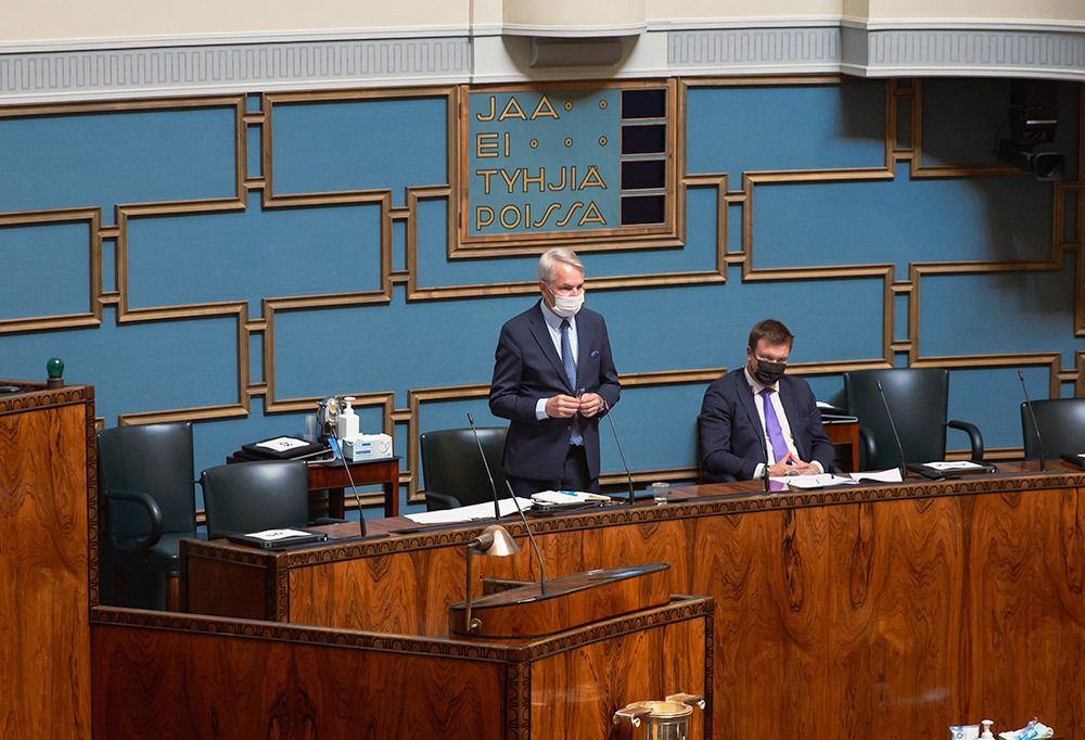 Kuvassa ulkoministeri Pekka Haavisto.