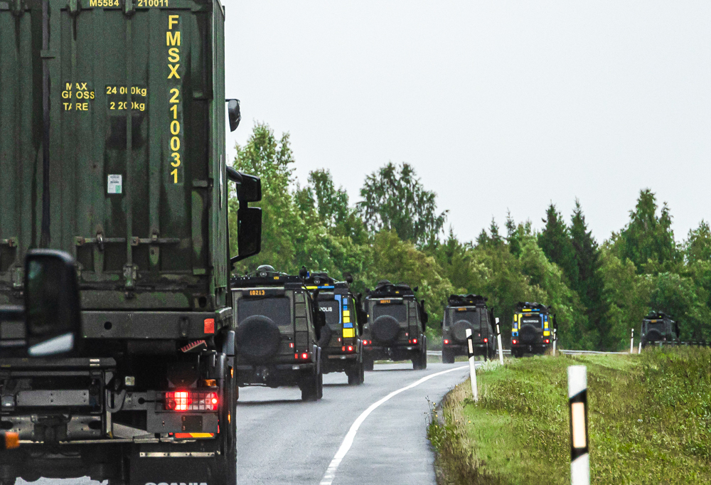 Ruotsalaiset joukot saapuvat harjoitukseen