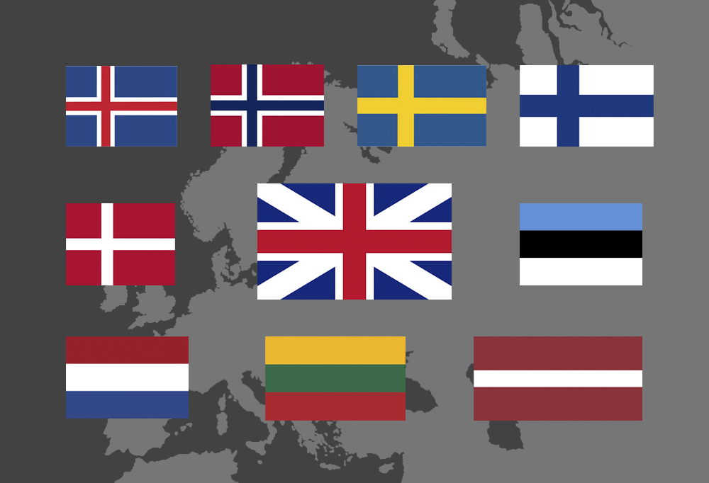 JEF-puolustusyhteistyöhön kuuluvat Iso-Britannia, Pohjoismaat, Baltian maat sekä Alankomaat.