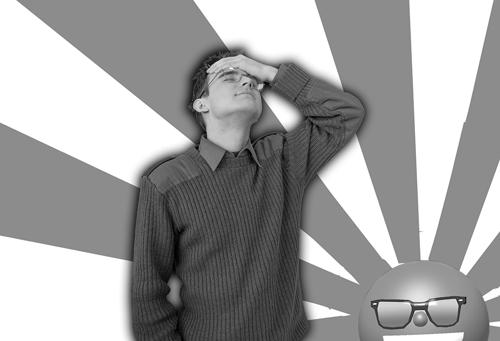 Kaartinjääkäri Joel Poskiparta on näkyvän tuohtunut. Taustalla Intti-sovelluksesta tuttu reservin aurinko.