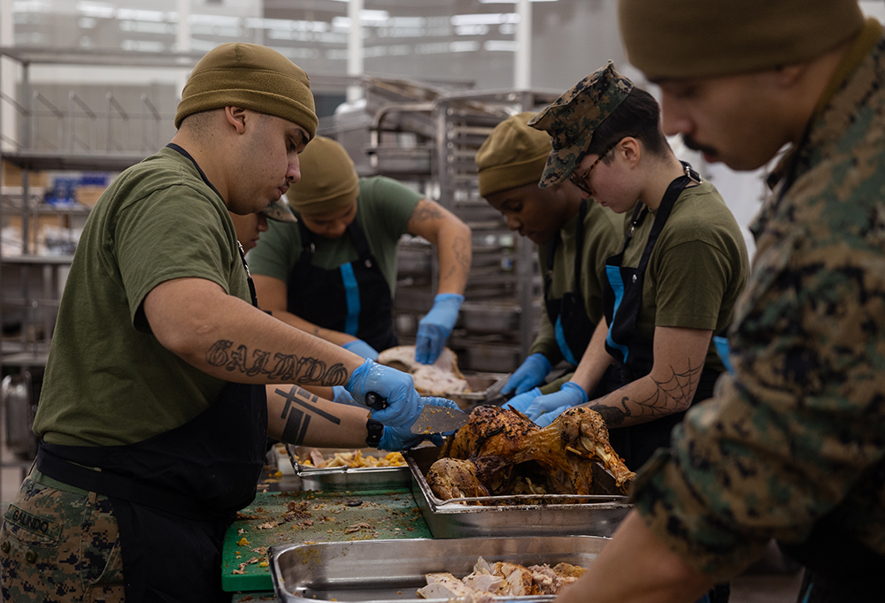 "It's giving thanks for food, family, community" – US Marines celebrate Thanksgiving together far away from home