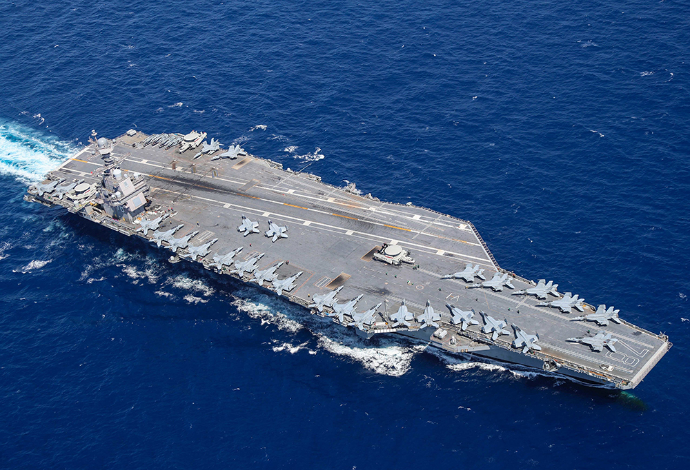 Yhdysvaltojen lentotukialus USS Gerald R. Ford.