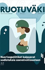 Grafiikkakuva kahdesta sotilaasta.